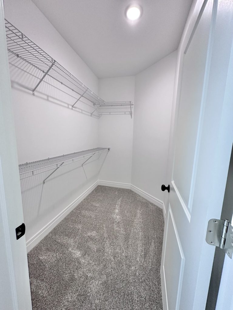 Madison-Primary-Walk-In-Closet-with-Gray-Carpet-Dual-Wire-Shelving-and-White-Door
