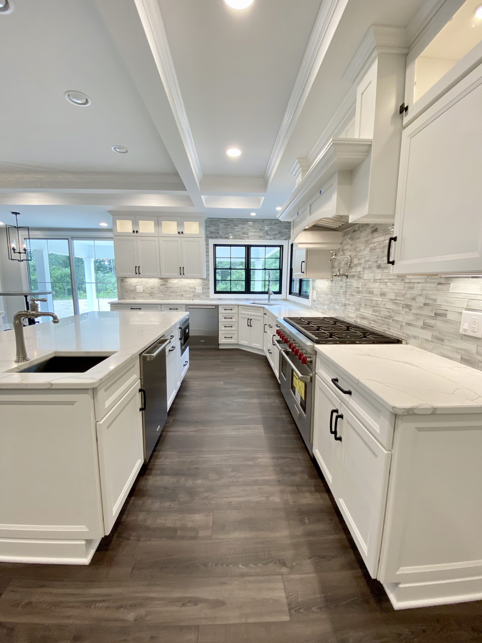 galley kitchen by new home builder Alliance Homes